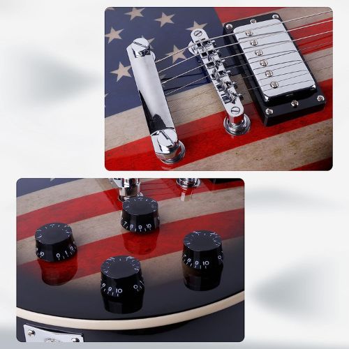 Leo Jaymz Arch Top Electric Guitar - US Flag - Pickup Configuration