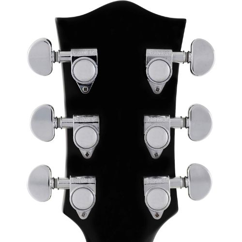 Leo Jaymz Arch Top Electric Guitar - US Flag Rear Headstock View